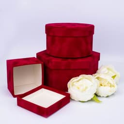 Коробка "Велюр" бордо шестигранник L 23,5 x 21 x 11 см