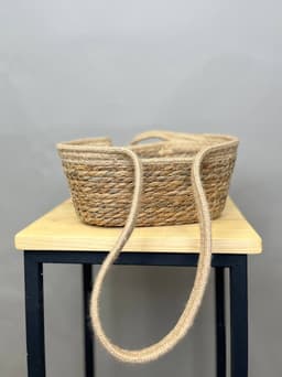 Корзина плетенная рогоз 32x23x14x36 см