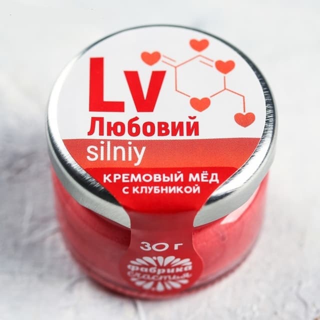 Крем-мёд с клубникой «Любовий», 30 г Крем-мёд с клубникой «Любовий», 30 г