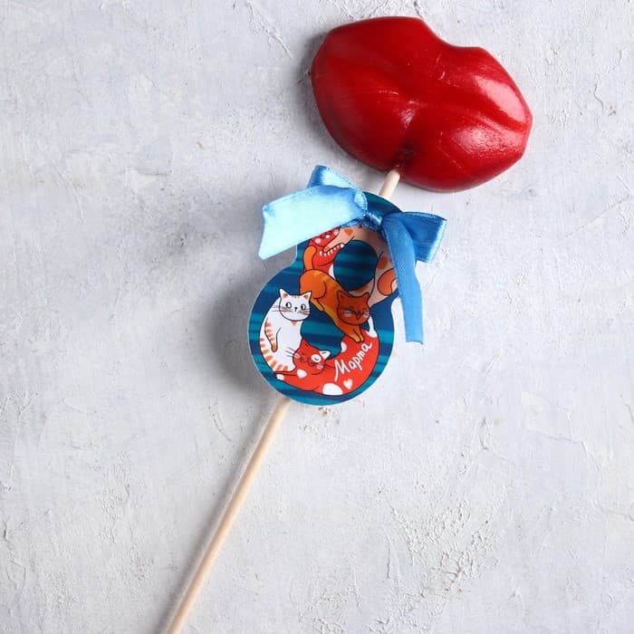Леденец на палочке «8 Марта», 30 г, коты