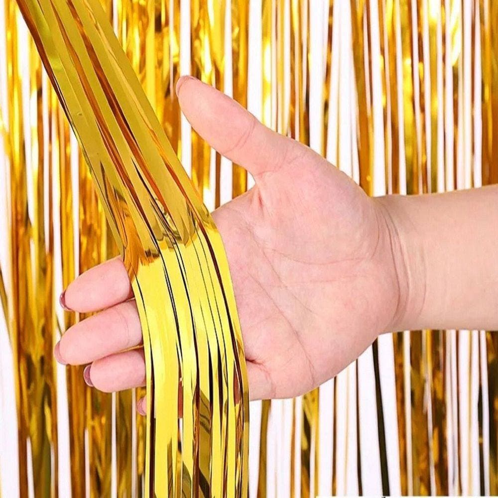 Лента дождик 2 метра 1 шт золото