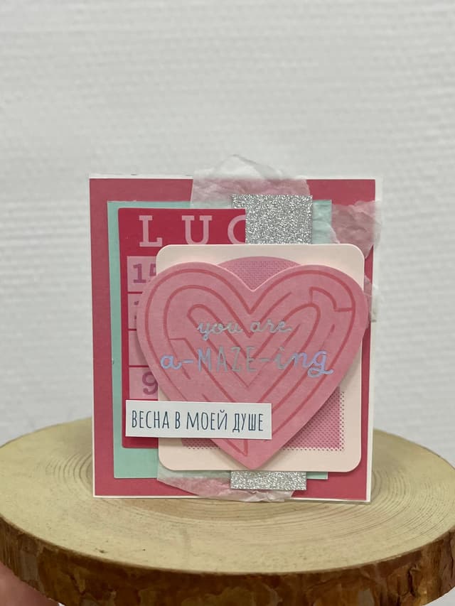 Мини открытка крафт (ручная работа) 20 Революционная Мини открытка крафт (ручная работа) 20 Революционная