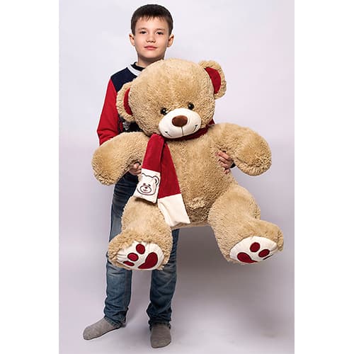 Мишка Кельвин кофейный 110 см