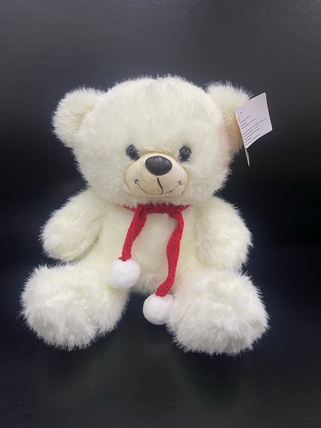 Мишка с помпошками белый 25 см Мишка с помпошками белый 25 см