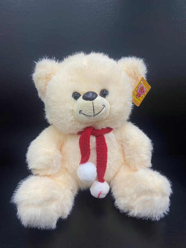 Мишка с помпошками бежевый 25 см Мишка с помпошками бежевый 25 см