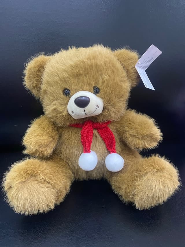 Мишка с помпошками коричневый 25 см Мишка с помпошками коричневый 25 см