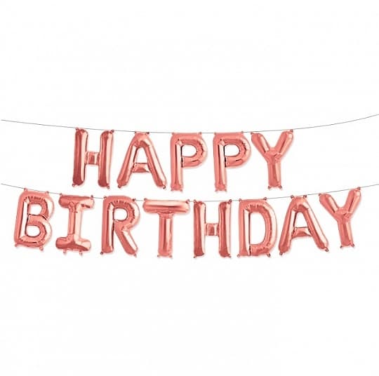 Набор шаров-букв (16"/41см) Happy Birthday,розовое (только воздухом)