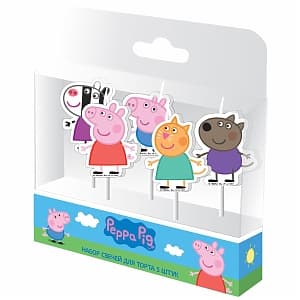 Набор свечей Пеппа и друзья на палочке 5шт Набор свечей Пеппа и друзья на палочке 5шт