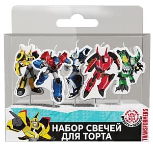 Набор свечей Трансформеры на палочках 5шт Набор свечей Трансформеры на палочках 5шт
