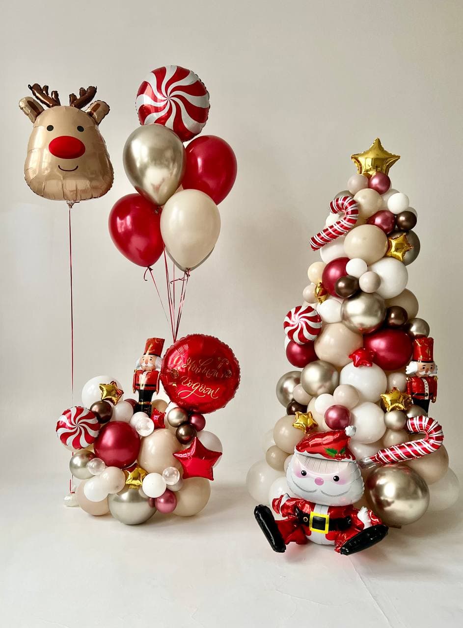 Оформление из шаров «Merry Christmas»