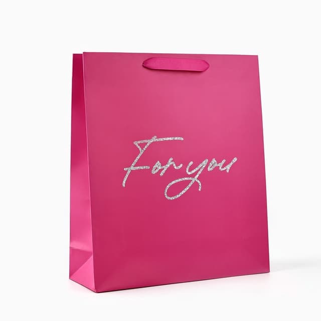 Пакет ламинированный вертикальный «Для тебя», глиттер, M, 26 х 30 х 9 см Пакет ламинированный вертикальный «Для тебя», глиттер, M, 26 х 30 х 9 см