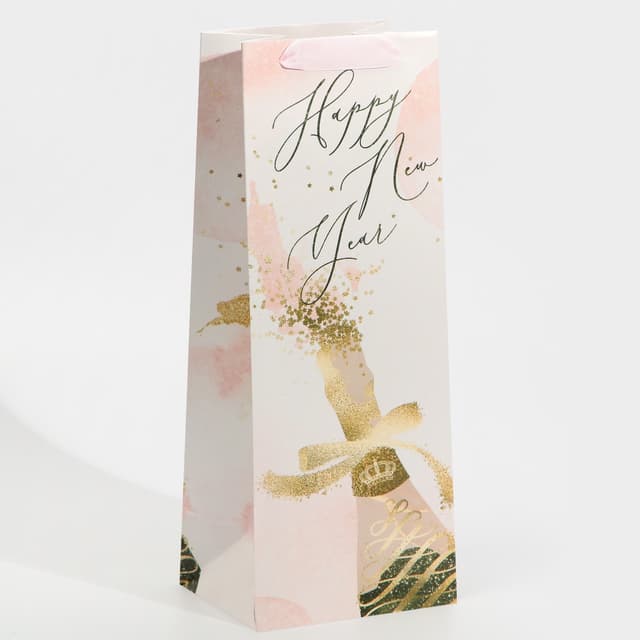 Пакет под бутылку «Happy New Year», 13 х 36 х 10 см Пакет под бутылку «Happy New Year», 13 х 36 х 10 см