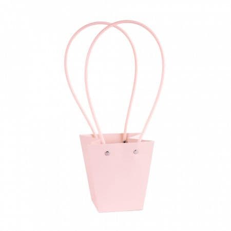 Пакет под цветы 12*12*8см Конус Бабл-гам пластиковой ручкой Пакет под цветы 12*12*8см Конус Бабл-гам пластиковой ручкой