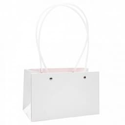 Пакет под цветы 12*12*8см Конус Персик с пластиковой ручкой