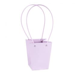 Пакет под цветы 13*9,5*15,5см Конус Светло-сиреневый с пластиковой ручкой
