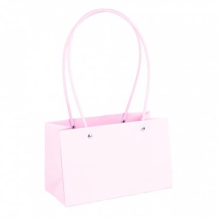 Пакет под цветы 22*10,5*13,5см Прямоугольник Нежно-сиреневый пластиковой ручкой