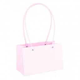 Пакет под цветы 22*10,5*13,5см Прямоугольник Нежно-сиреневый пластиковой ручкой