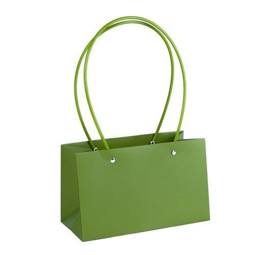 Пакет под цветы 22*10,5*13,5см Прямоугольник Оливковый с пластиковой ручкой Пакет под цветы 22*10,5*13,5см Прямоугольник Оливковый с пластиковой ручкой