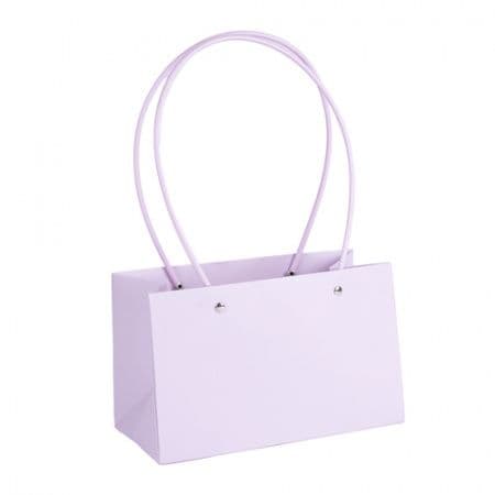 Пакет под цветы 22*10,5*13,5см Прямоугольник Светло-сиреневый пластиковой ручкой Пакет под цветы 22*10,5*13,5см Прямоугольник Светло-сиреневый пластиковой ручкой