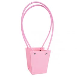 Пакет под цветы 9*6,5*10см Конус Бабл-гам с пластиковой ручкой