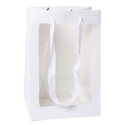 Пакет под цветы с окошком Белый 20*30*16см