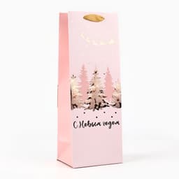 Пакет подарочный новогодний ламинированный под бутылку «Новогодний сюрприз», 13 x 36 x 10