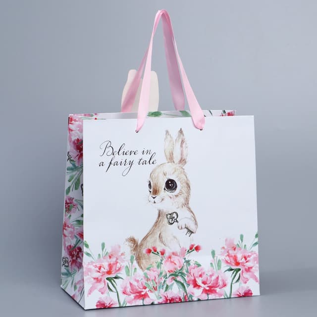 Пакет подарочный, упаковка, «Кролик», 22 х 22 х 10 см Пакет подарочный, упаковка, «Кролик», 22 х 22 х 10 см