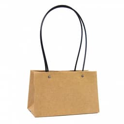 Пакет / Сумка под цветы Прямоугольник Крафт с пластиковой ручкой 22*10,5*13,5 см