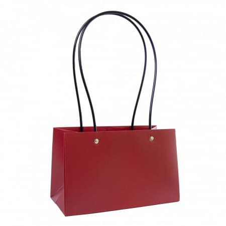 Пакет / Сумка под цветы Прямоугольник Красная с пластиковой ручкой 22*10,5*13,5см Пакет / Сумка под цветы Прямоугольник Красная с пластиковой ручкой 22*10,5*13,5см