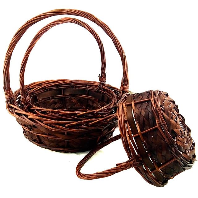 Плетеная корзина Ива коричневая круг 22*22*25 см Плетеная корзина Ива коричневая круг 22*22*25 см