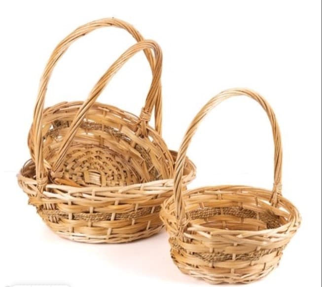 Плетеная корзина Ива натуральный круг 26*30*11 см