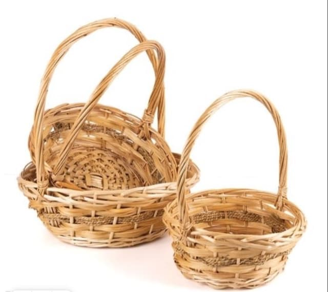 Плетеная корзина Ива натуральный круг 36*40*14 см Плетеная корзина Ива натуральный круг 36*40*14 см