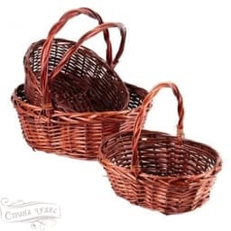 Плетеная корзина "Ива" Овал Коричневый D39*37*H14 см