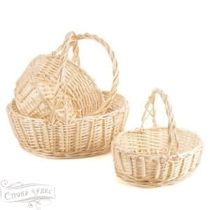 Плетеная корзина "Ива" Овал Натуральный D40*H14*32 см Плетеная корзина "Ива" Овал Натуральный D40*H14*32 см