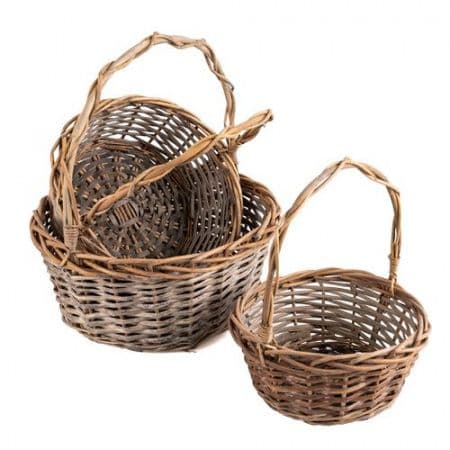 Плетеная корзина Ива серый круг 25*13*32 см Плетеная корзина Ива серый круг 25*13*32 см