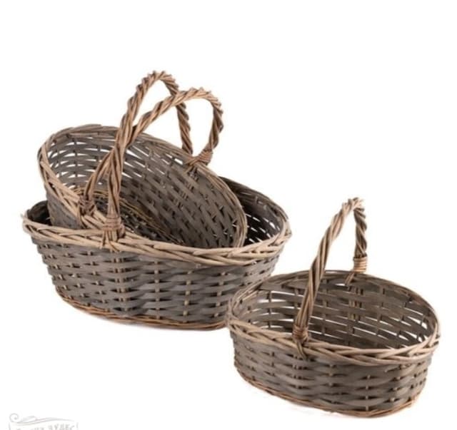 Плетеная корзина Ива серый овал 41*36*15 см Плетеная корзина Ива серый овал 41*36*15 см