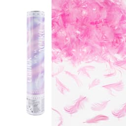 Пневмохлопушка (12/30 см), Гендер Пати, Сынок или Дочка?, Перья, Розовый, 1 шт.