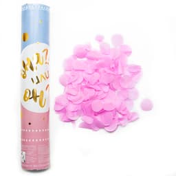 Пневмохлопушка (12/30 см) Конфетти тишью, Круги, Розовый