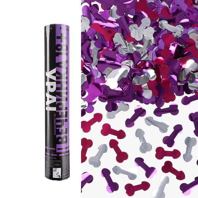 Пневмохлопушка (12/30 см), Плейбой 18+, Конфетти фольга, Фуше/Серебро, 1 шт. Пневмохлопушка (12/30 см), Плейбой 18+, Конфетти фольга, Фуше/Серебро, 1 шт.