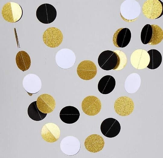 Подвеска Круги,черный/белый, золото 220см Подвеска Круги,черный/белый, золото 220см