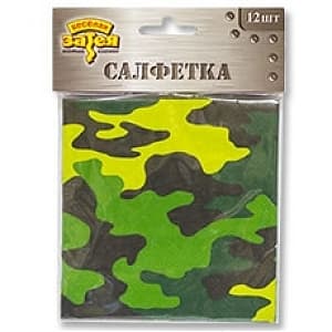 Салфетка Камуфляж 25см 12шт/А Салфетка Камуфляж 25см 12шт/А