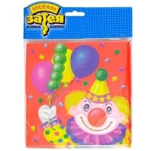 Салфетка Клоун с шарами 33см/12шт/ Салфетка Клоун с шарами 33см/12шт/