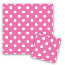Салфетки Горошек Розовый 33см X 33см /12шт