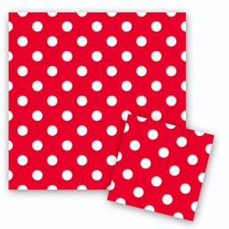 Салфетки Красные в белый горох 12 шт