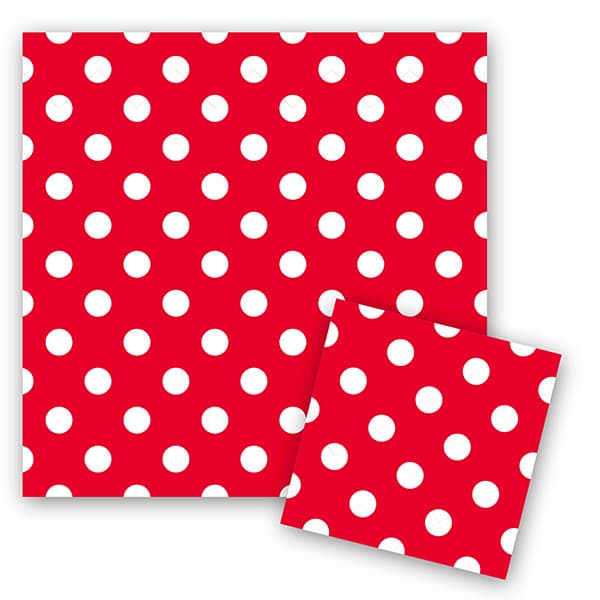 Салфетки Красные в белый горох 12 шт Салфетки Красные в белый горох 12 шт