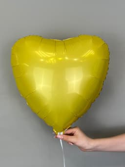 Сердца сатин 45 см желтый банан