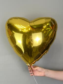 Сердца металлик 45 см золото /fm