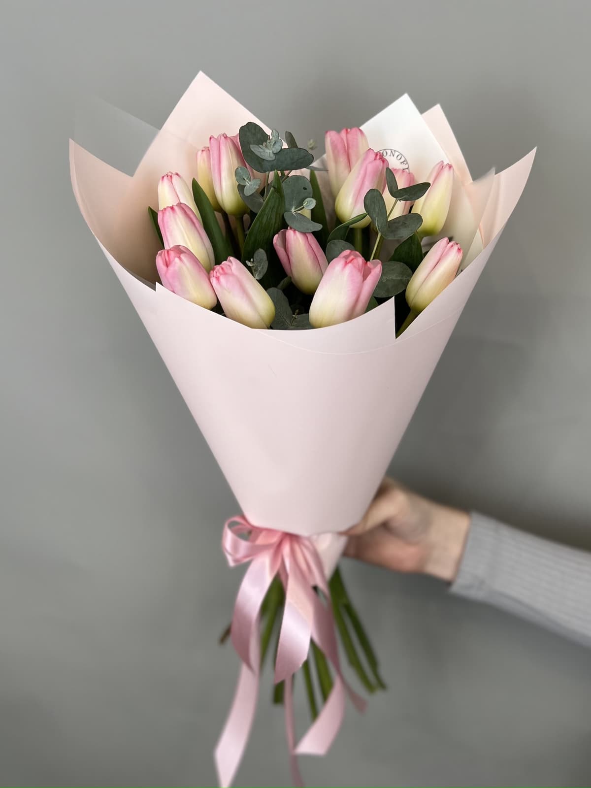 Нежный сет шар + букет "Привет весна" розовый