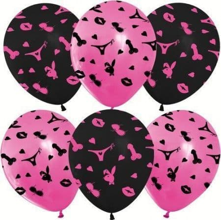 Шар (12''/30 см) 18+, Черный (299)/Фуше (435), пастель, 5 ст