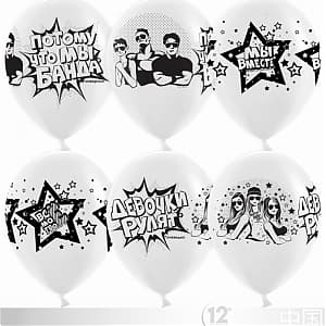 Шар 12"30см Банда/белый/Пастель/ Шар 12"30см Банда/белый/Пастель/